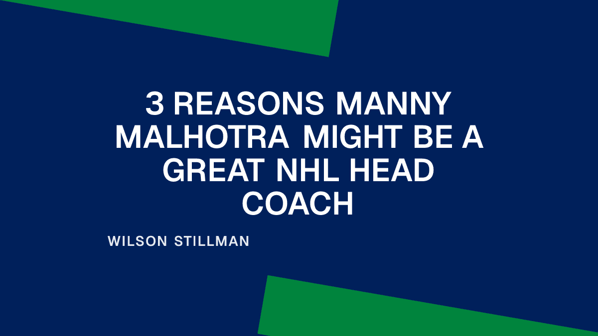 3 Reasons Manny Malhotra Might Be a Great NHL Head Coach Placeholder Image