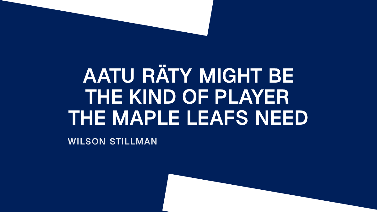 Aatu Räty Might Be the Kind of Player the Maple Leafs Need