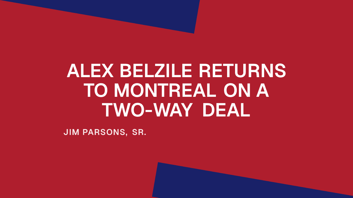 Alex Belzile Returns to Montreal on a Two-Way Deal Placeholder Image