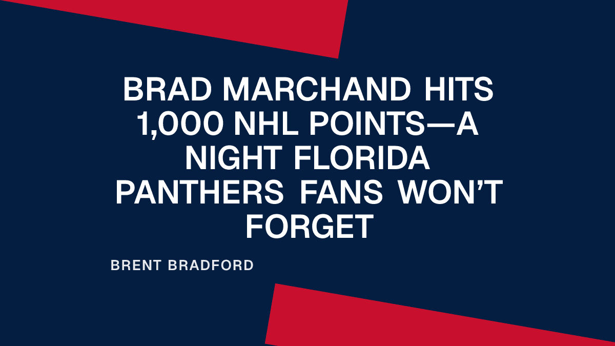 Brad Marchand Hits 1,000 NHL Points—A Night Florida Panthers Fans Won’t Forget Placeholder Image