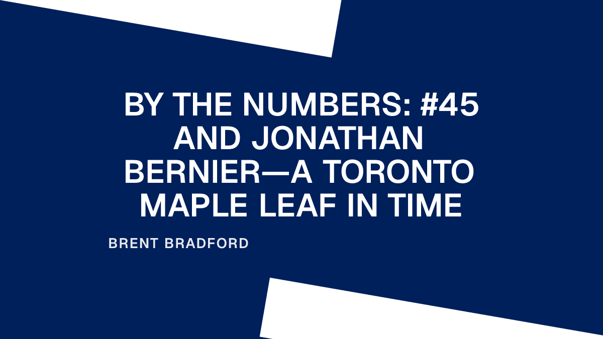 By the Numbers: #45 and Jonathan Bernier—A Toronto Maple Leaf in Time Placeholder Image