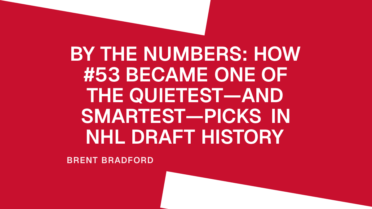 By the Numbers: How #53 Became One of the Quietest—and Smartest—Picks in NHL Entry Draft History