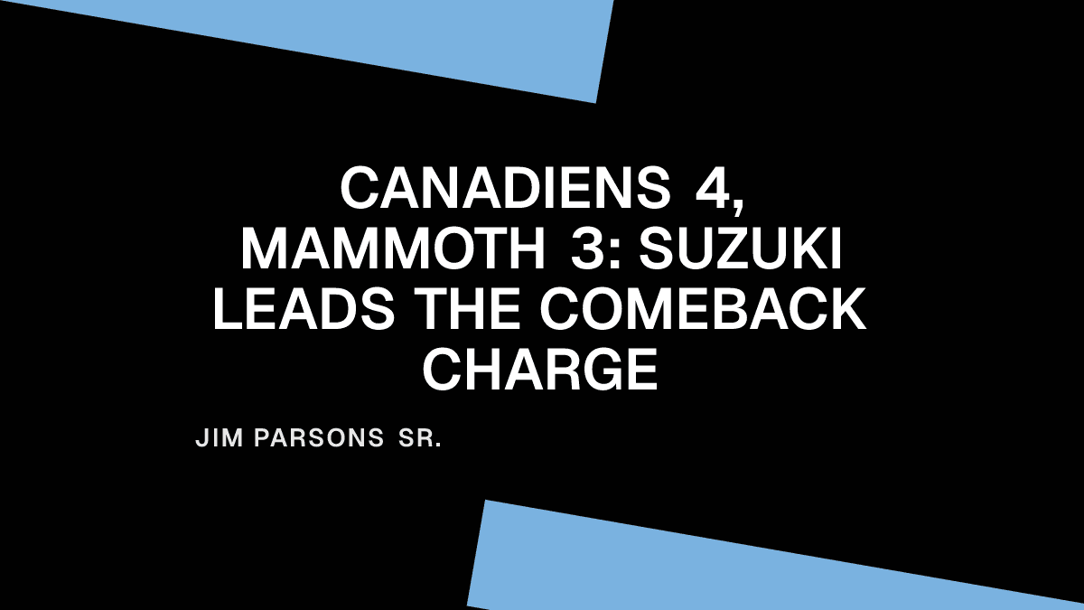 Canadiens 4, Mammoth 3: Suzuki Leads the Comeback Charge Placeholder Image
