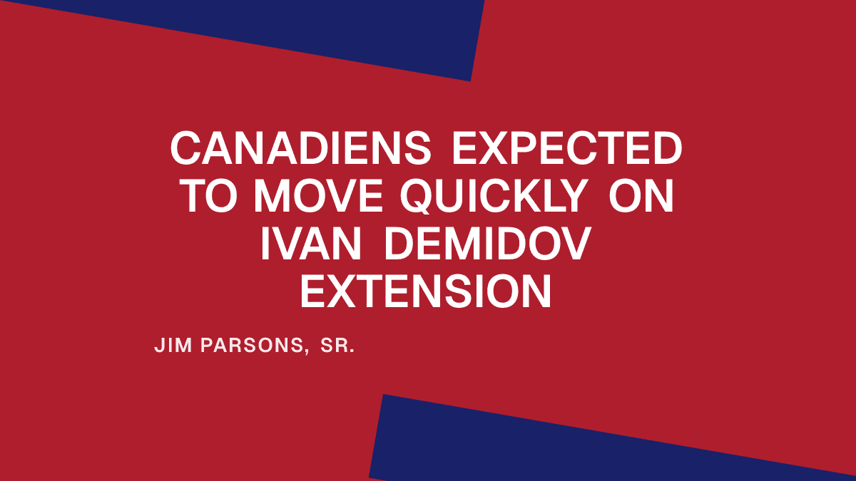 Canadiens Expected to Move Quickly on Ivan Demidov Extension