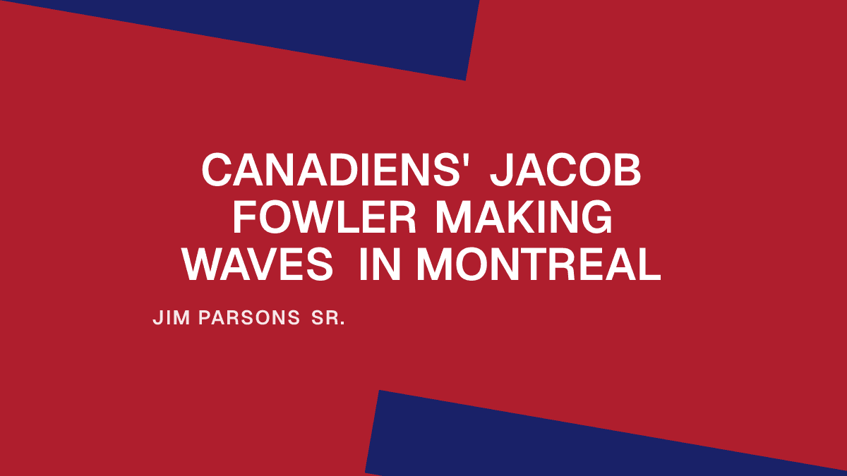 Canadiens' Jacob Fowler Making Waves in Montreal Placeholder Image