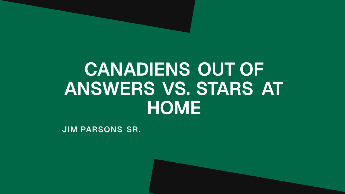 Canadiens Out of Answers vs. Stars at Home Placeholder Image
