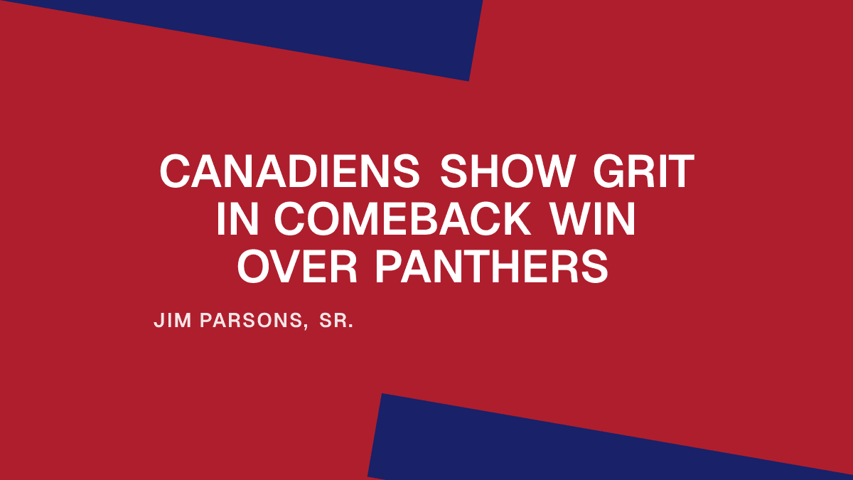 Canadiens Show Grit in Comeback Win Over Panthers Placeholder Image