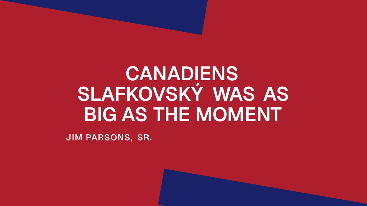 Canadiens Slafkovský Was as Big as the Moment