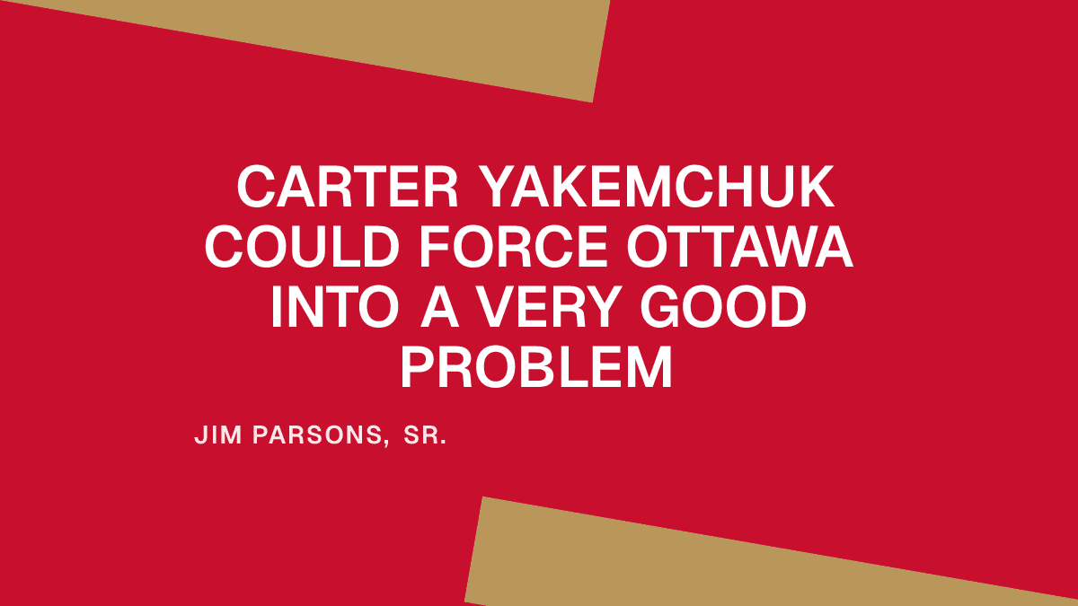 Carter Yakemchuk Could Force Ottawa Into a Very Good Problem