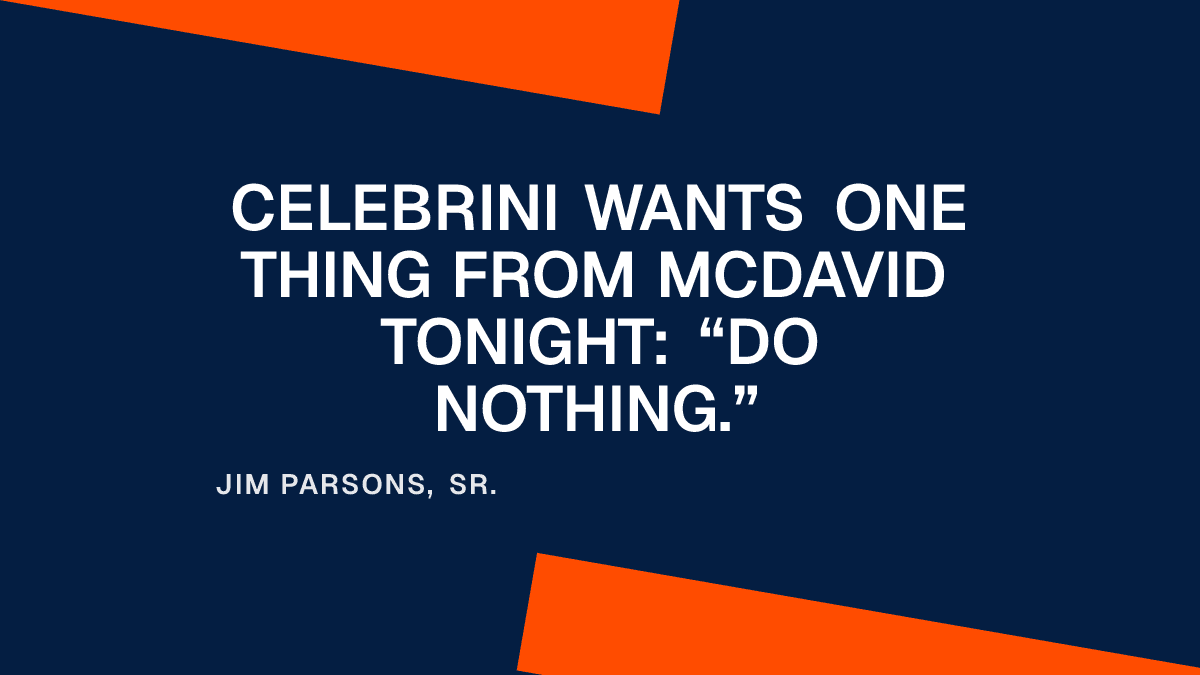Celebrini Wants One Thing From McDavid Tonight: “Do Nothing.” Placeholder Image