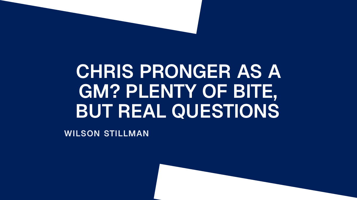 Chris Pronger as a GM? Plenty of Bite, But Real Questions