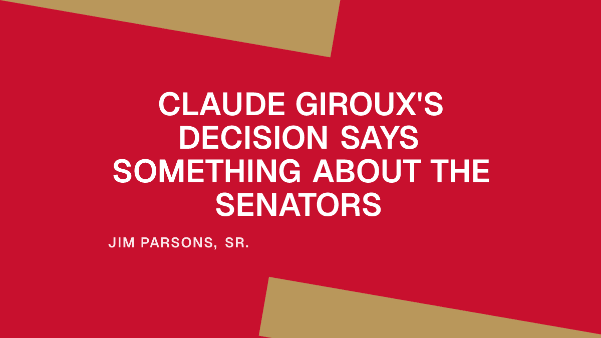 Claude Giroux's Decision Says Something About the Senators