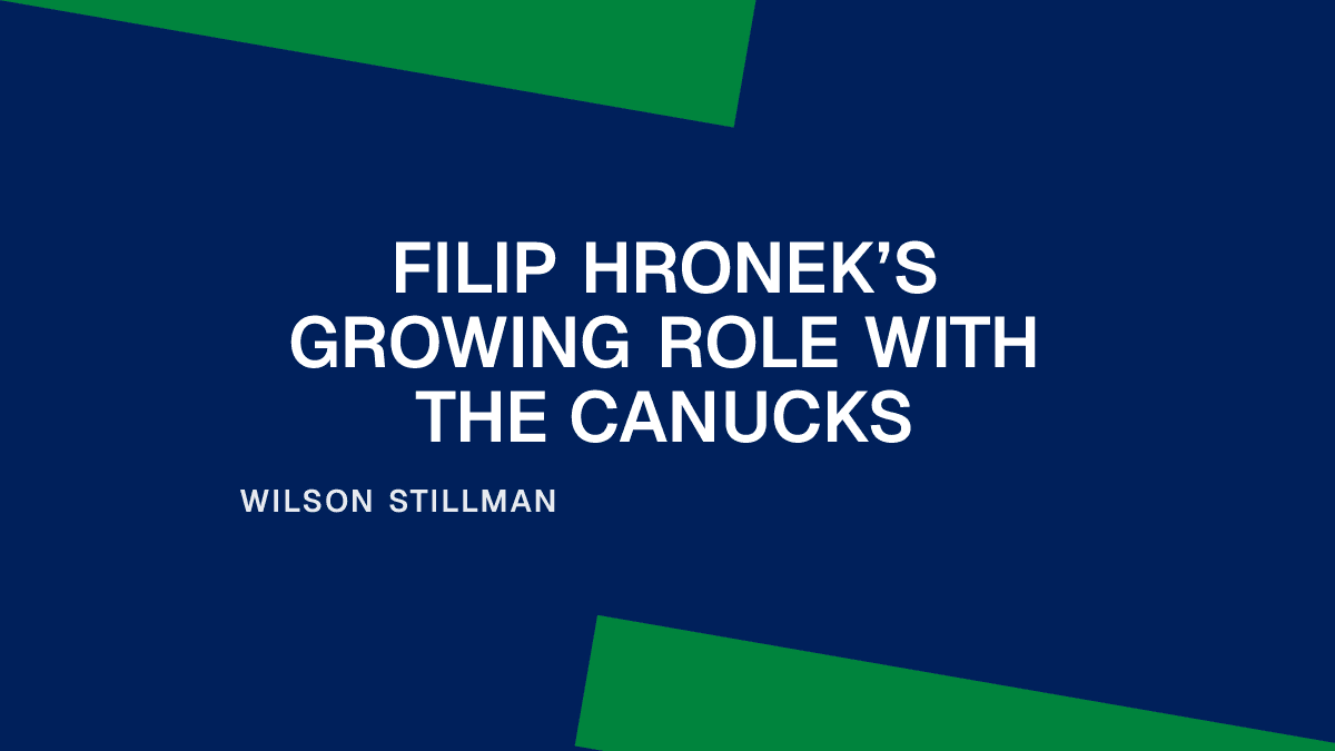 Filip Hronek’s Growing Role with the Canucks