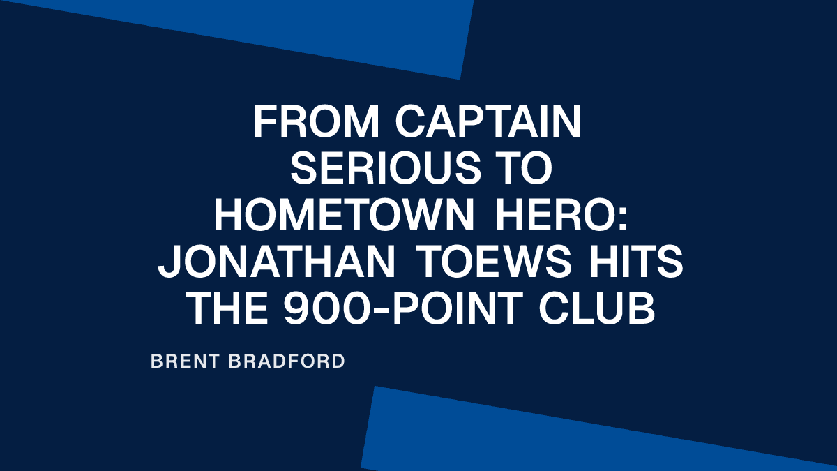 From Captain Serious to Hometown Hero: Jonathan Toews Hits the 900-Point Club