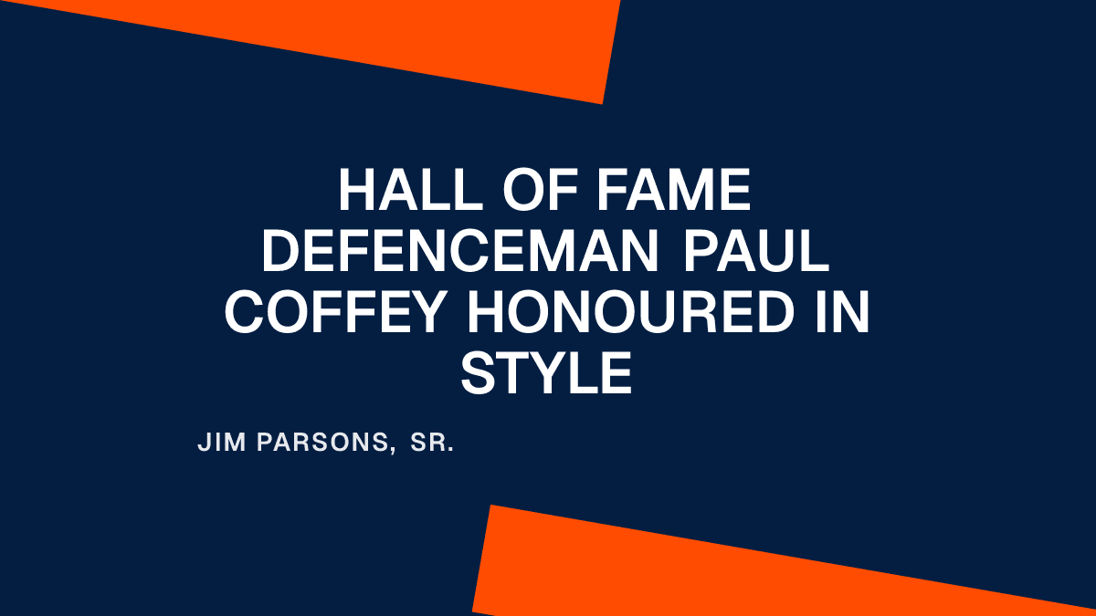 Hall of Fame Defenceman Paul Coffey Honoured in Style Placeholder Image