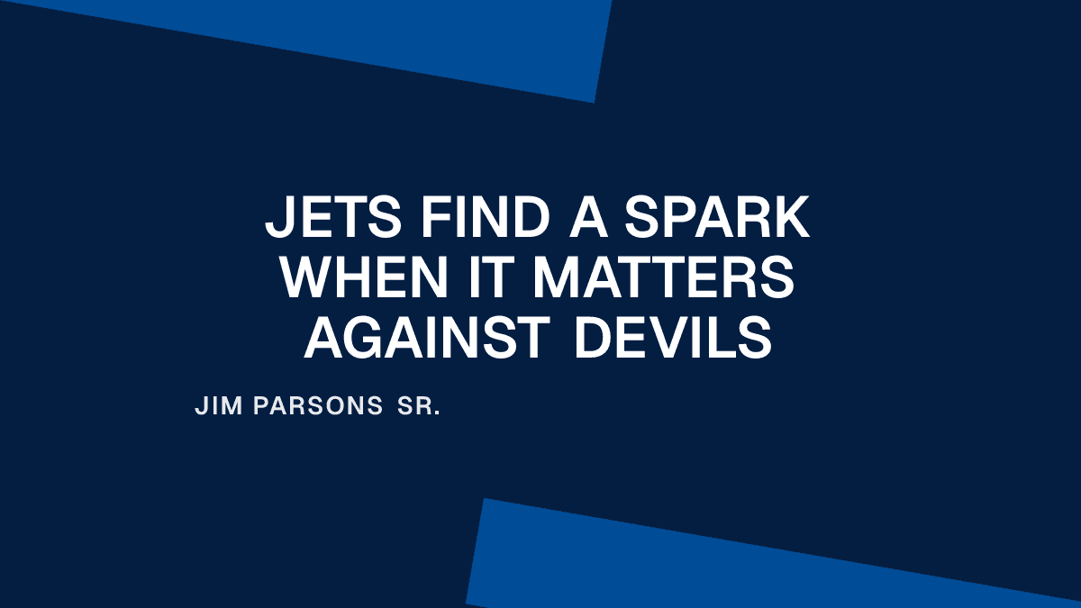 Jets Find a Spark When It Matters Against Devils