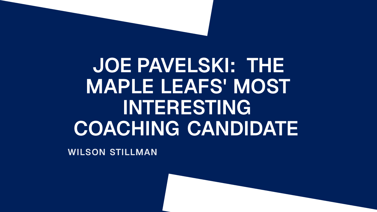Joe Pavelski: The Maple Leafs' Most Interesting Coaching Candidate