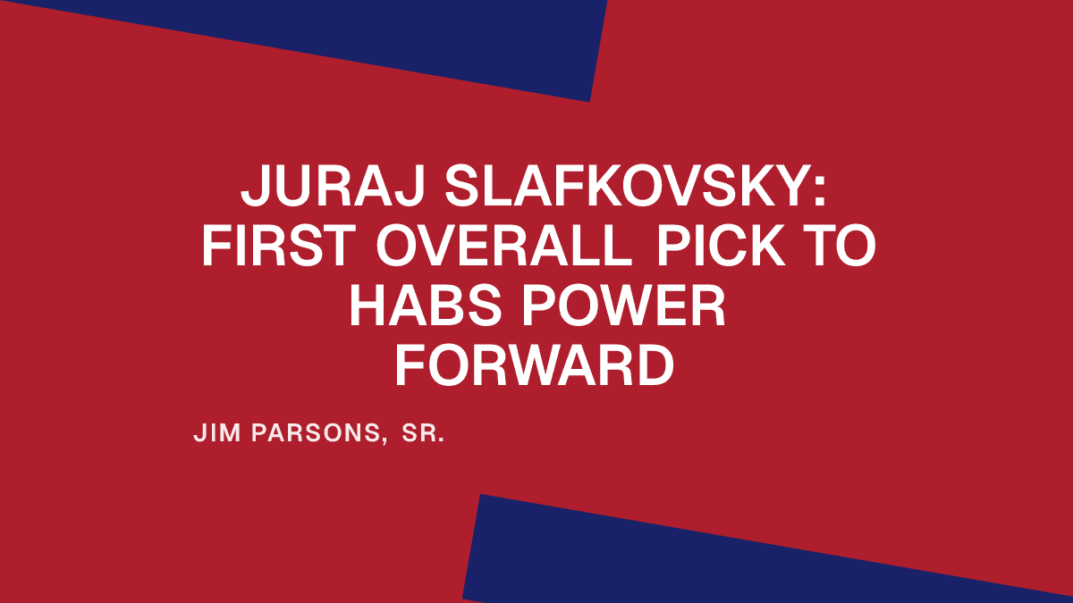 Juraj Slafkovsky: First Overall Pick to Habs Power Forward Placeholder Image