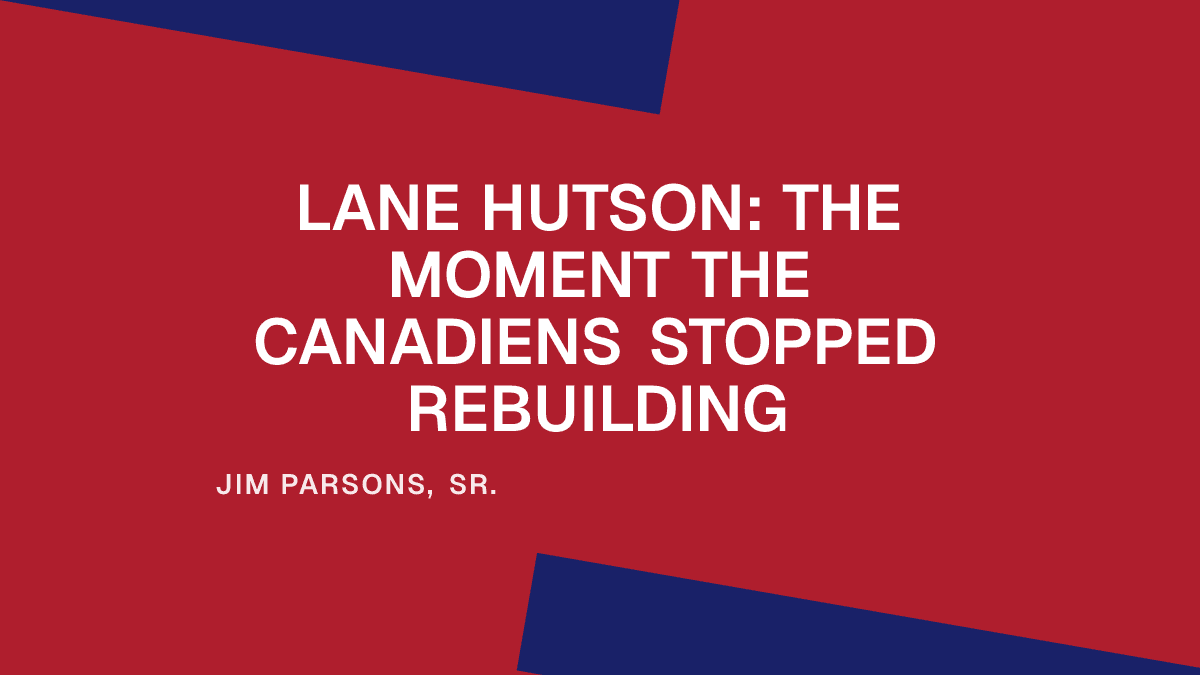 Lane Hutson: The Moment the Canadiens Stopped Rebuilding Placeholder Image