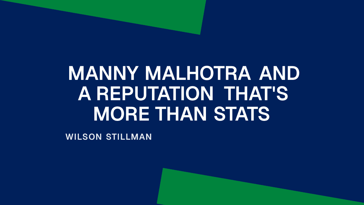 Manny Malhotra and a Reputation That's More Than Stats