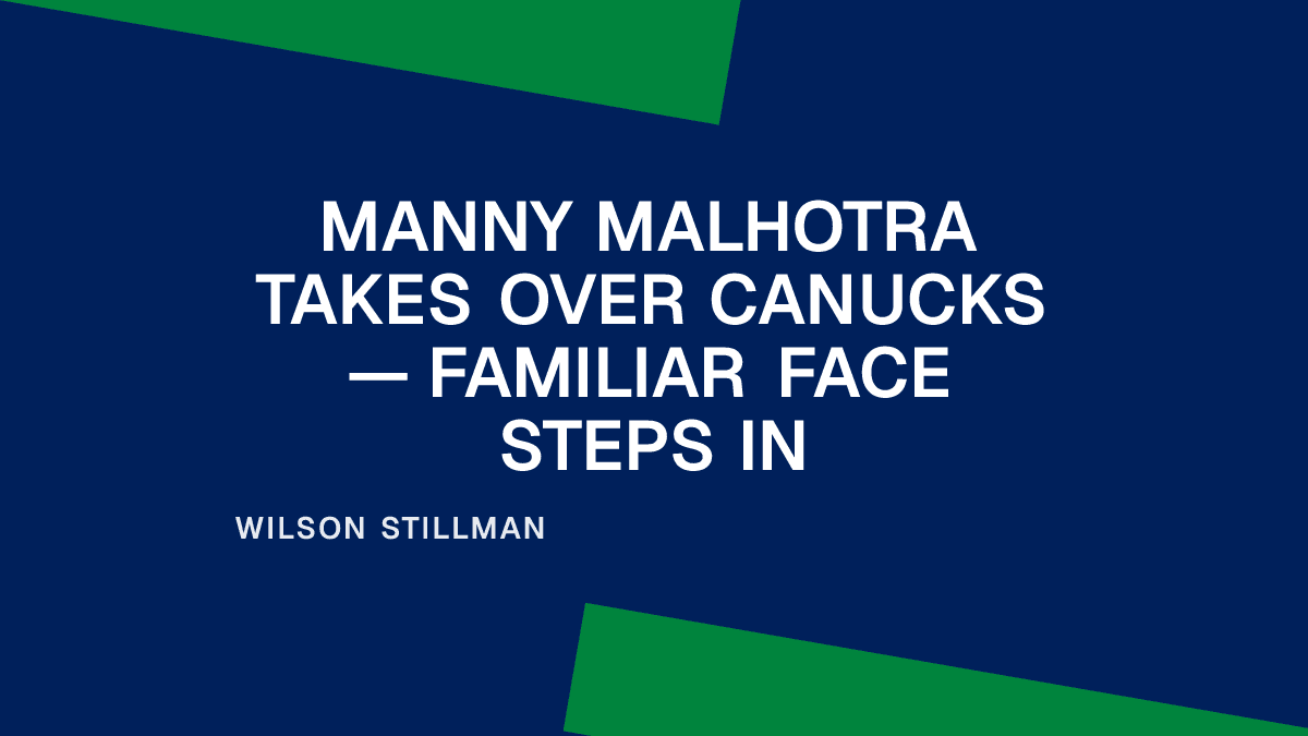 Manny Malhotra Takes Over Canucks — Familiar Face Steps In
