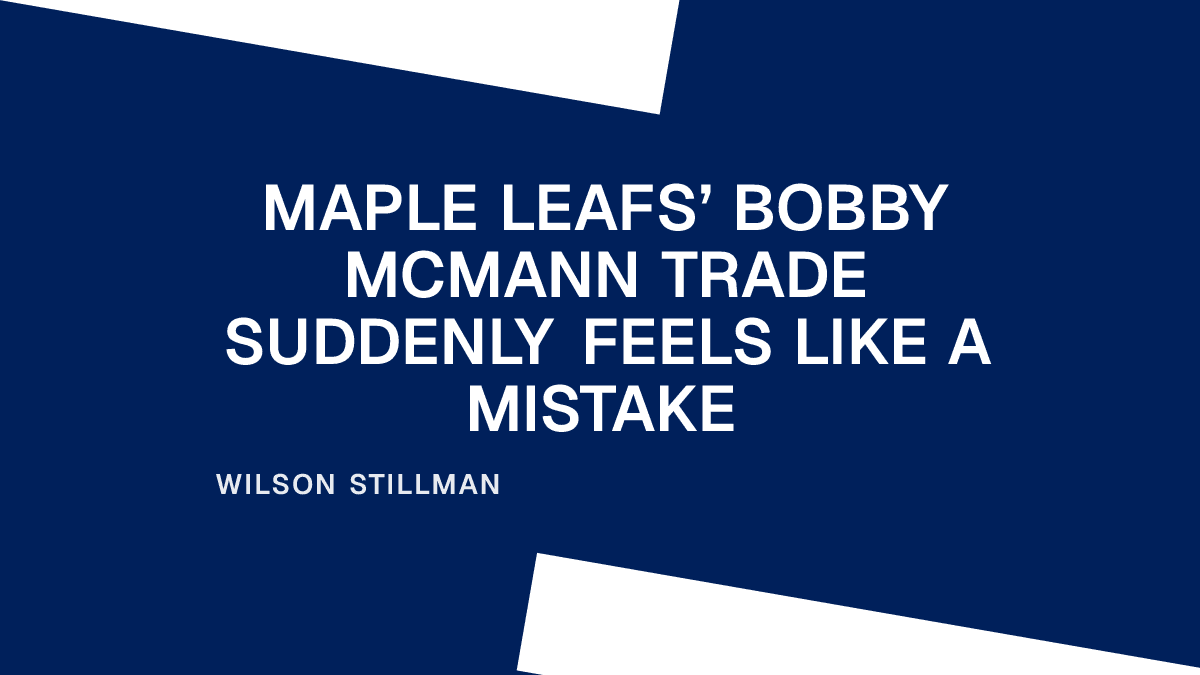 Maple Leafs’ Bobby McMann Trade Suddenly Feels Like a Mistake Placeholder Image