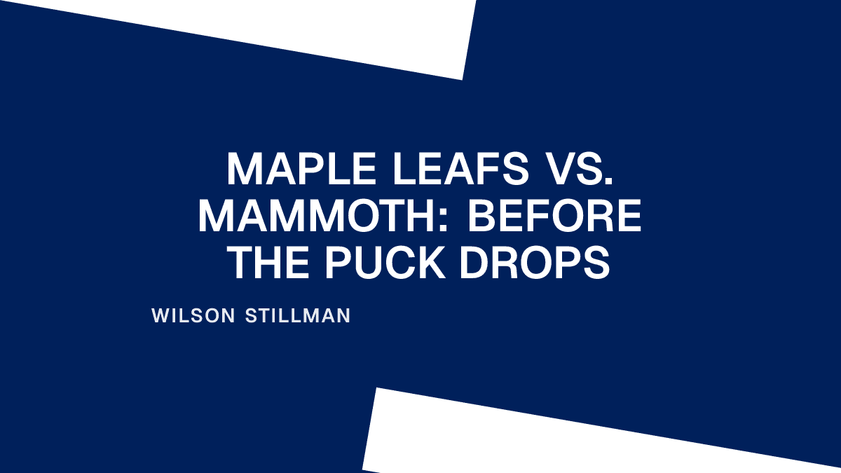 Maple Leafs vs. Mammoth: Before the Puck Drops