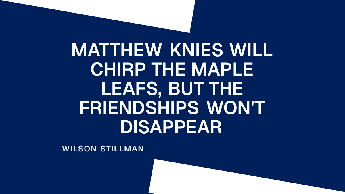 Matthew Knies Will Chirp the Maple Leafs, but the Friendships Won't Disappear Placeholder Image