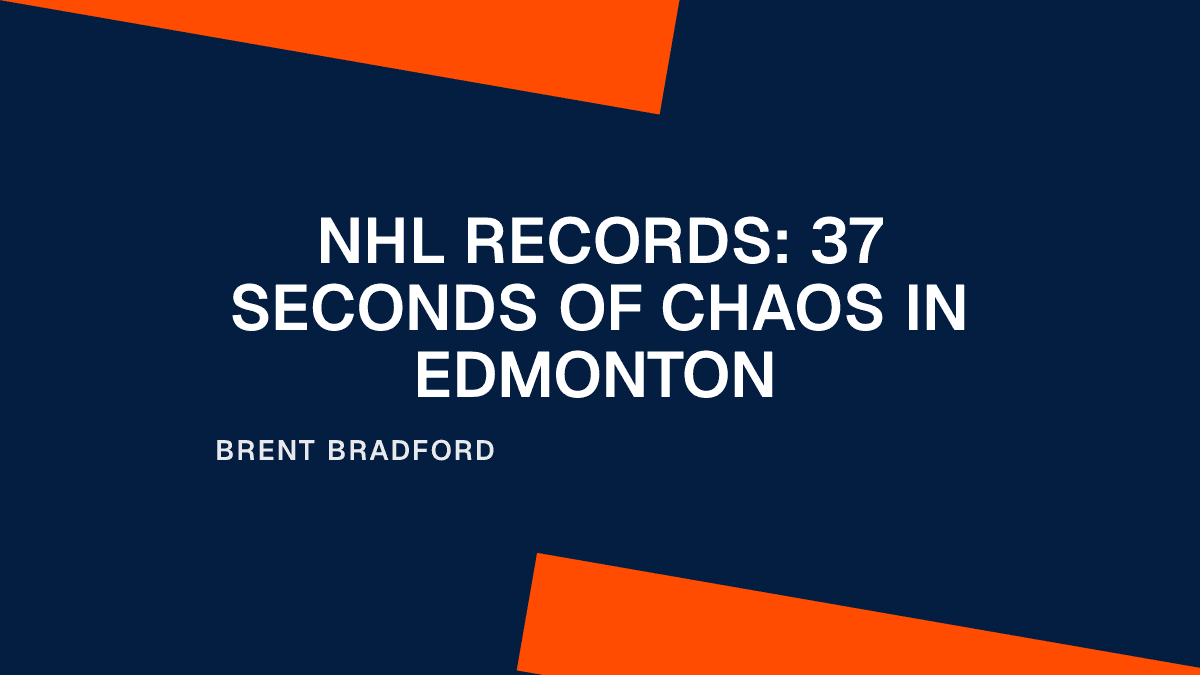 NHL Records: 37 Seconds of Chaos in Edmonton
