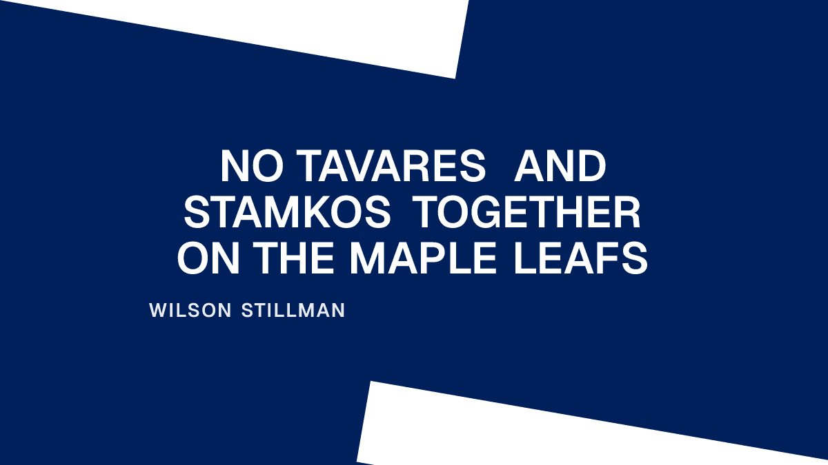 No Tavares and Stamkos Together on the Maple Leafs