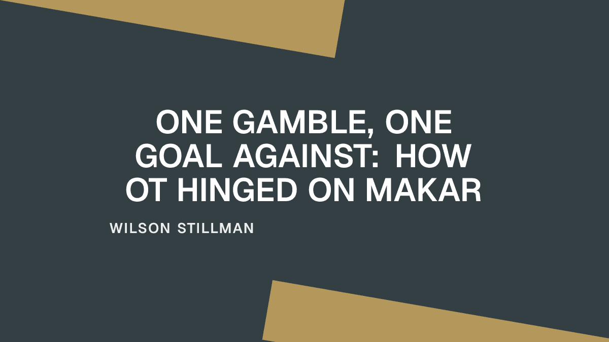 One Gamble, One Goal Against: How OT Hinged on Makar