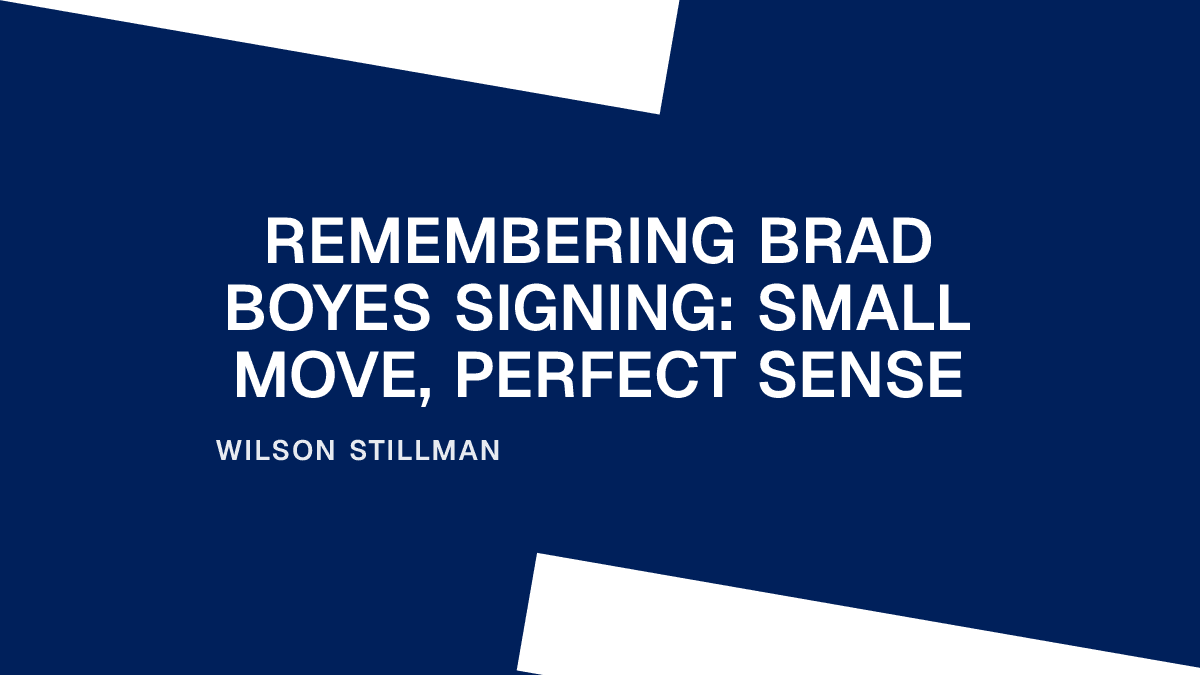 Remembering Brad Boyes Signing: Small Move, Perfect Sense Placeholder Image