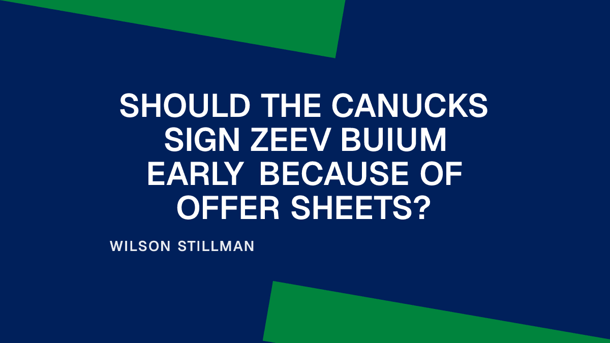 Should the Canucks Sign Zeev Buium Early Because of Offer Sheets? Placeholder Image