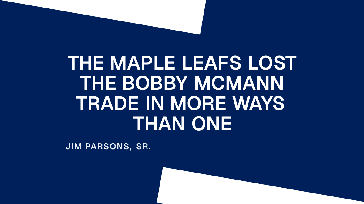 The Maple Leafs Lost the Bobby McMann Trade in More Ways Than One