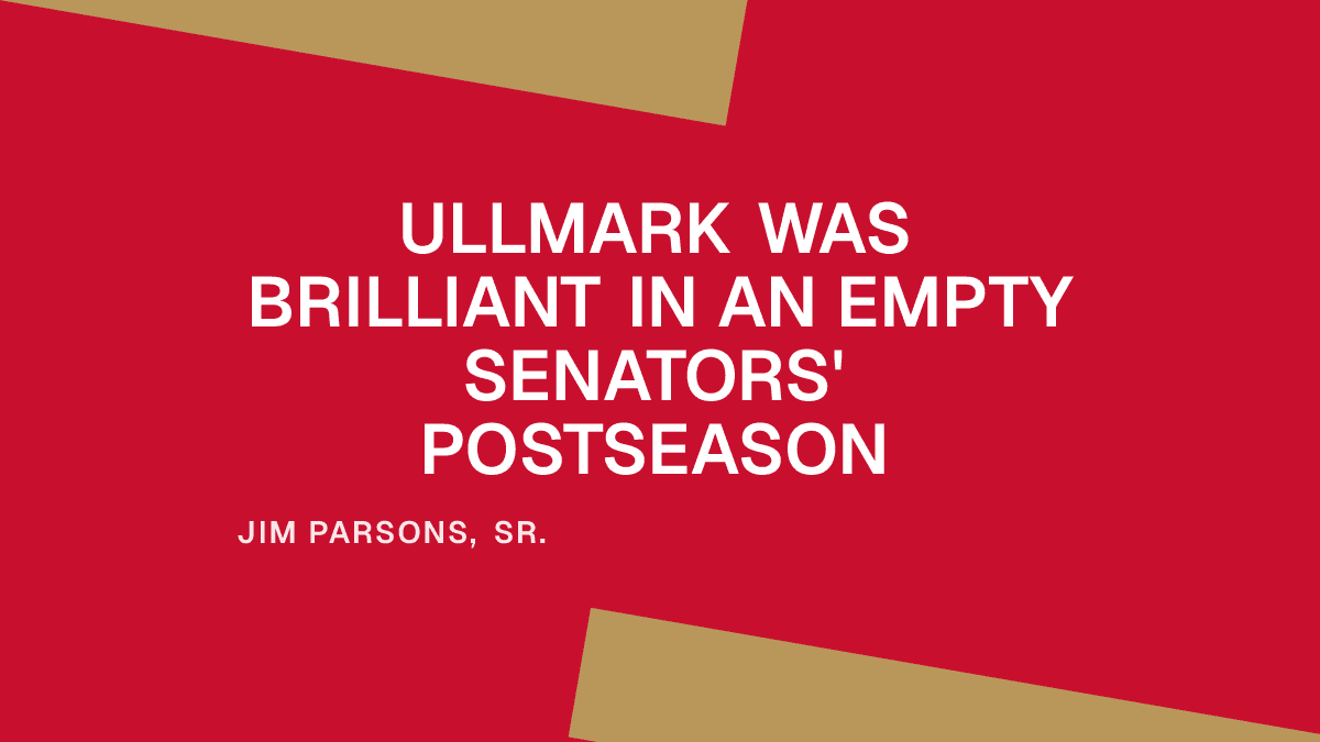Ullmark Was Brilliant in an Empty Senators' Postseason
