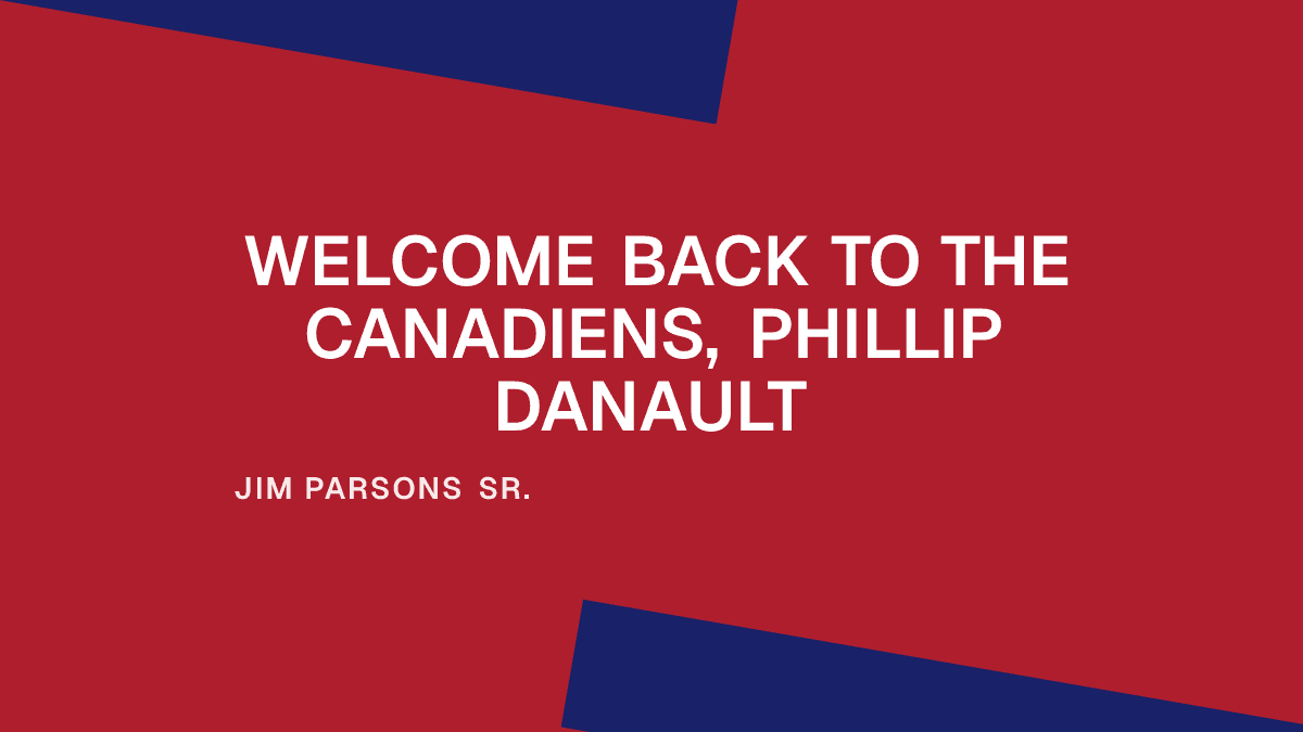Welcome Back to the Canadiens, Phillip Danault Placeholder Image