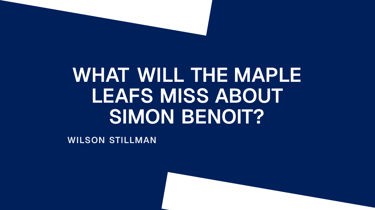 What Will the Maple Leafs Miss About Simon Benoit? Placeholder Image