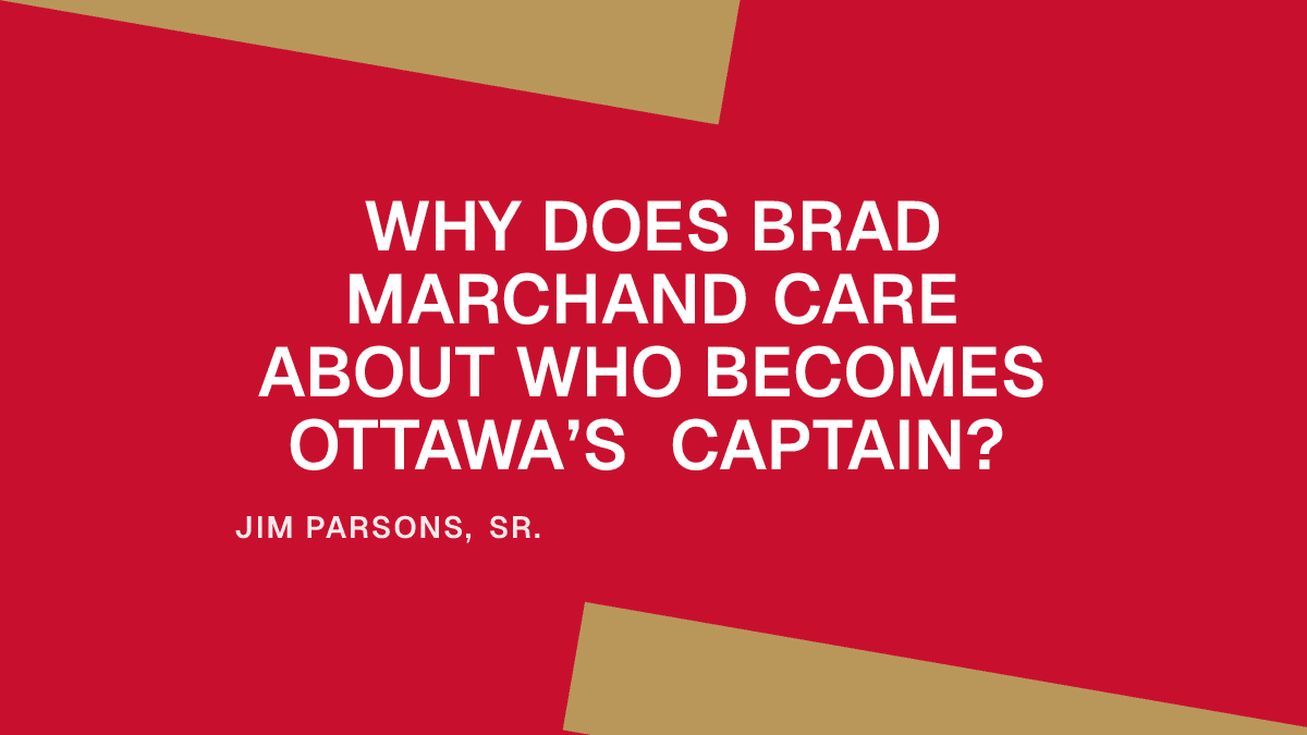 Why Does Brad Marchand Care About Who Becomes Ottawa’s Captain?