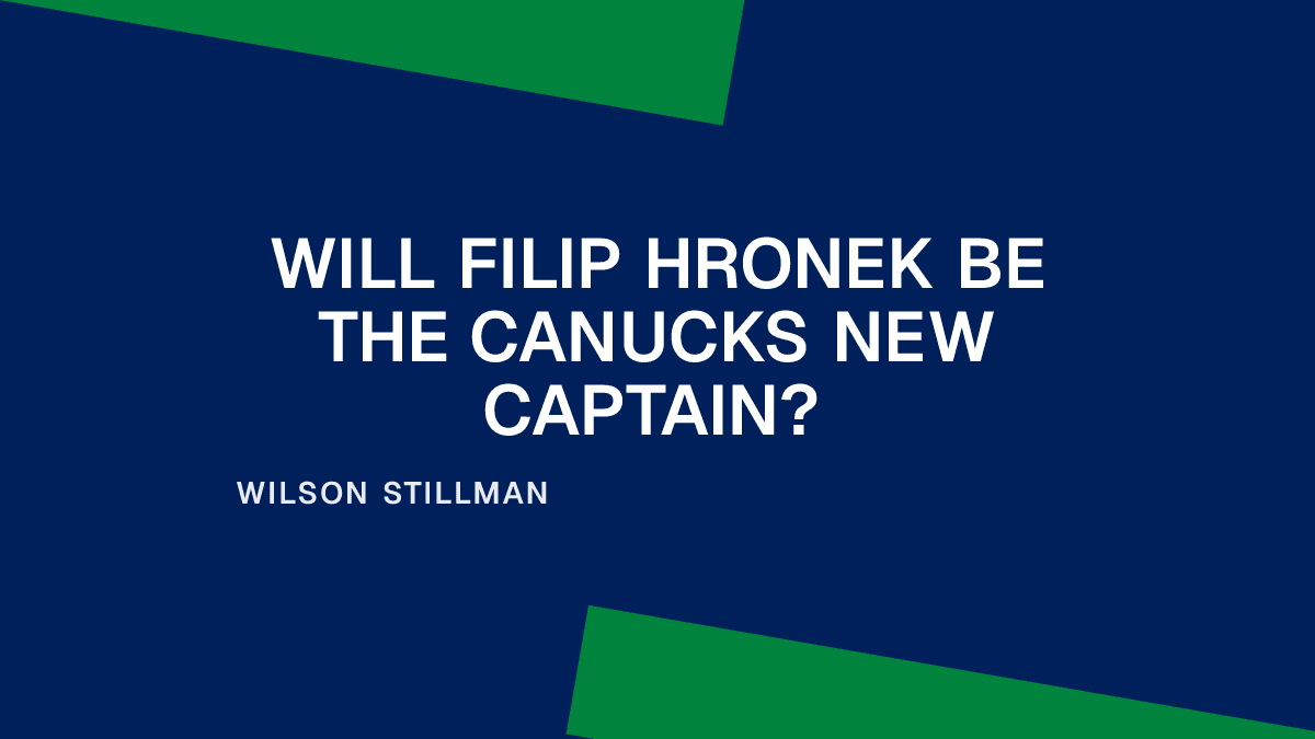 Will Filip Hronek Be the Canucks New Captain?